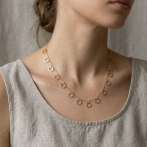 dual-tone-hexa-link-necklace